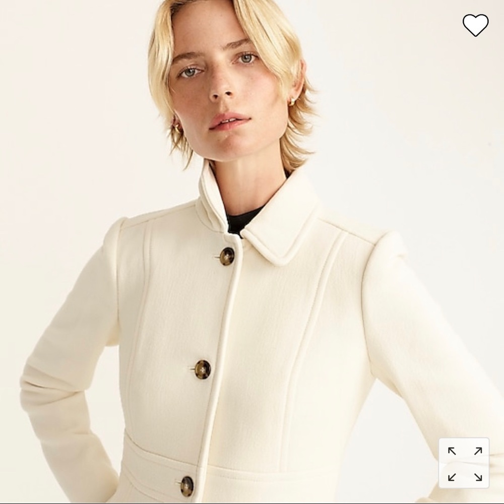 JCrew Lady Day Coat in vintage white Size 0
